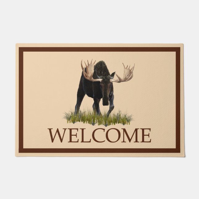Charging Bull Moose - Welcome Doormat (Front)