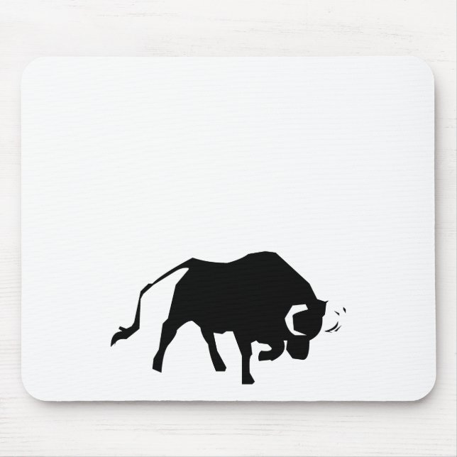 Charging Bull Silhouette Mouse Pad (Front)