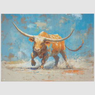 Charging Bull With Vibrant Colors Decoupage Tissue Paper