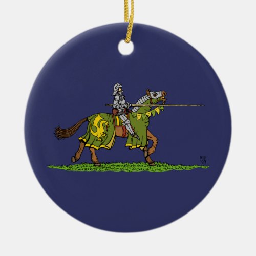 Charging Medieval Knight Ceramic Ornament