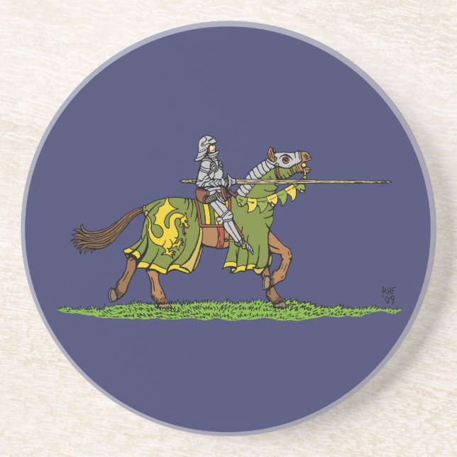 Charging Medieval Knight Coaster (Front)