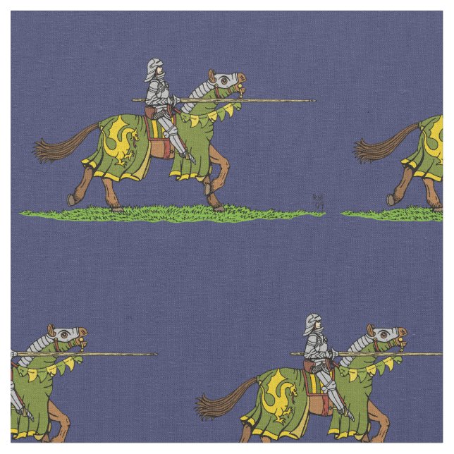 Charging Medieval Knight Fabric (Close Up)