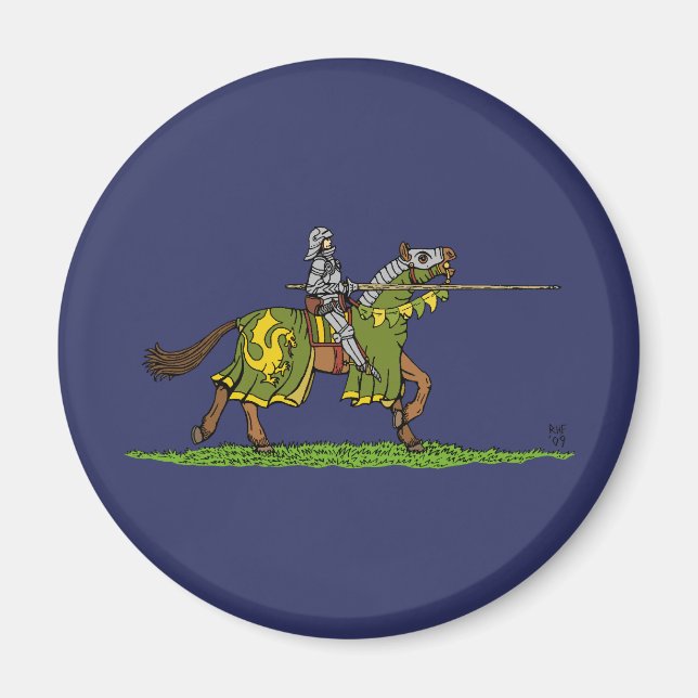 Charging Medieval Knight Magnet (Front)