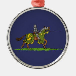 Charging Medieval Knight Metal Ornament