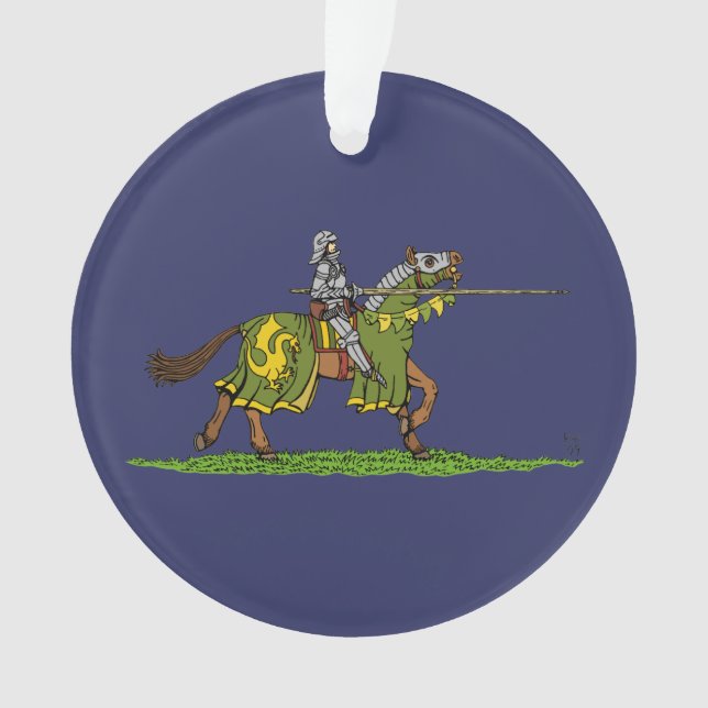 Charging Medieval Knight Ornament (Front)