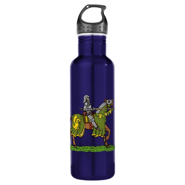 Charging Medieval Knight Stainless Steel Water Bottle (Front)