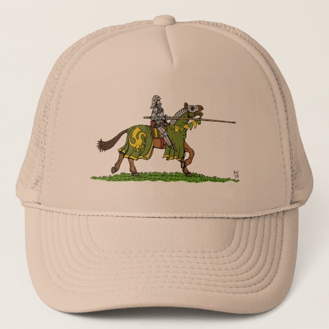 Charging Medieval Knight Trucker Hat (Front)