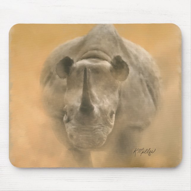 Charging Rhino – Pastels Mouse Pad (Front)