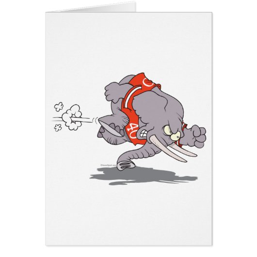 charging sporty elephant cartoon (Front)