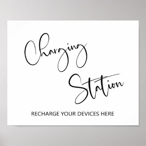 Charging station sign  poster