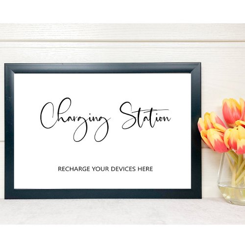 Charging station sign Poster