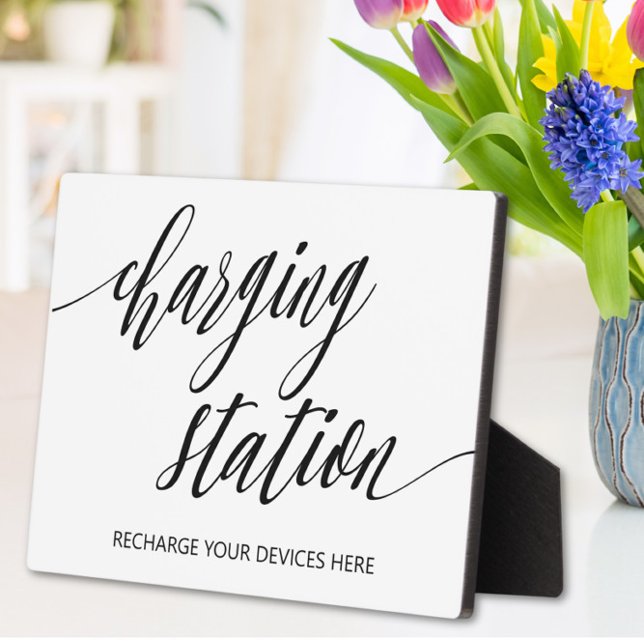 Charging station sign Tabletop Plaque with Easel (Creator Uploaded)