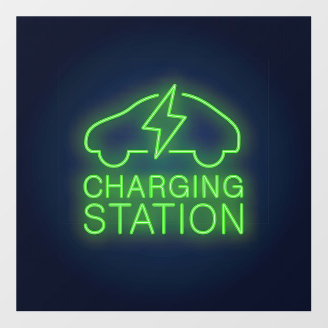  Charging Station Sign Wall Decal (Front)