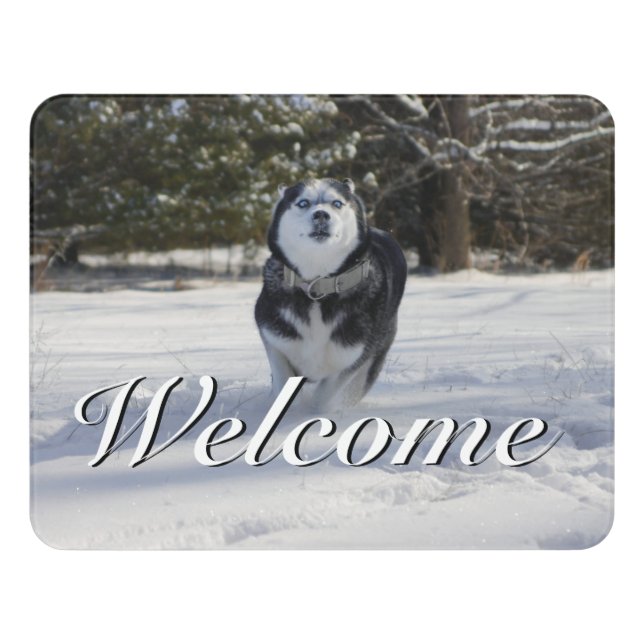 Charging Through Welcome Door Sign (Contemporary Front)