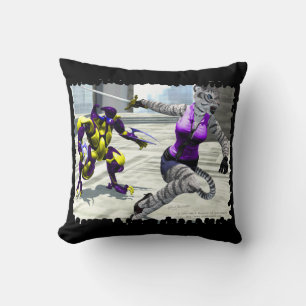 Charging Tigress Throw Pillow