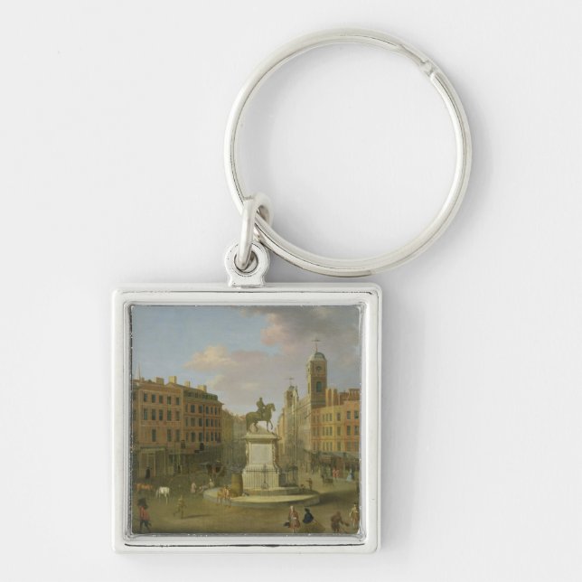 Charing Cross, with the Statue of King Charles I a Keychain (Front)