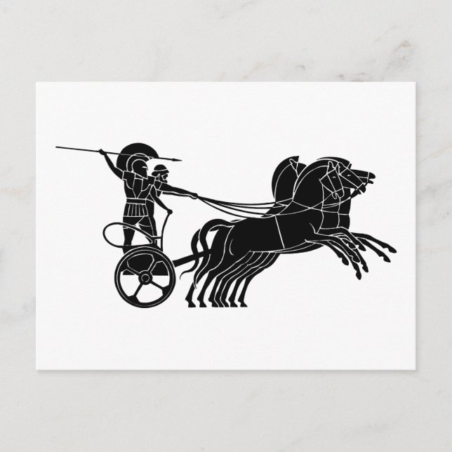 Chariot(Horse carriage), Greek relief design Postcard (Front)