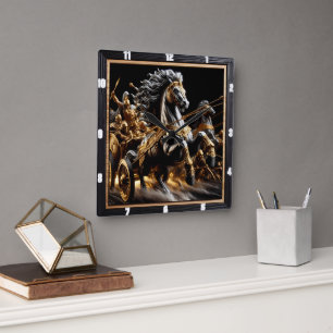 Chariot of the Void: Iron Heart Square Wall Clock