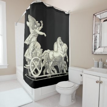 Chariot With Angel Shower Curtain by Strangeart2015 at Zazzle