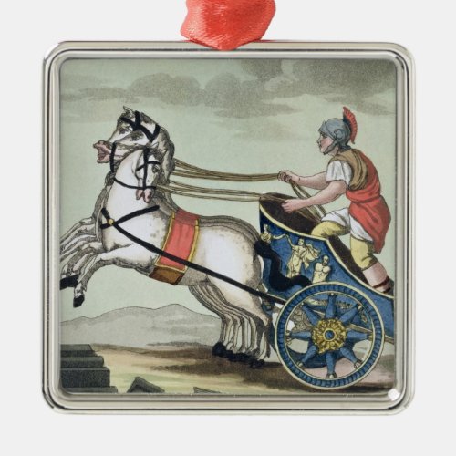 Charioteer from LAntica Roma 1825 colour lit Metal Ornament