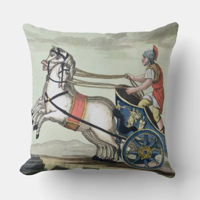 Charioteer, from 'L'Antica Roma', 1825 (colour lit Throw Pillow (Front)