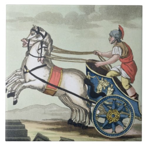 Charioteer from LAntica Roma 1825 colour lit Tile