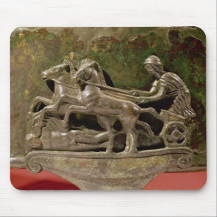 Charioteer in his chariot, detail from a cist mouse pad