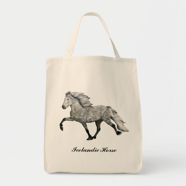 Charismatic Dapple Grey Icelandic Horse Tote Bag (Front)