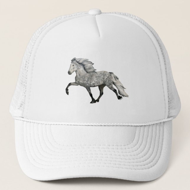 Charismatic Dapple grey Icelandic Horse Trucker Hat (Front)