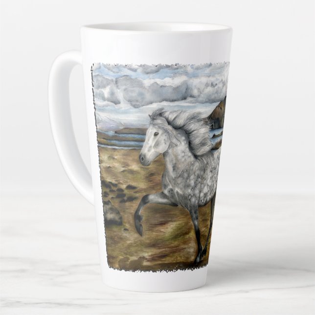 Charismatic Gaited Icelandic Horse Latte Mug (Left Angle)