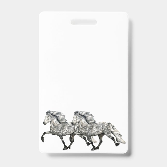 Charismatic Icelandic Horse in Tolt Badge (Front)