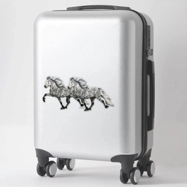 Charismatic Icelandic Horses in Tolt Sticker (Suitcase)