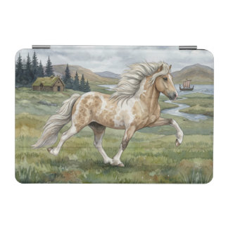 Charismatic Pinto Icelandic Mare watercolor iPad Mini Cover