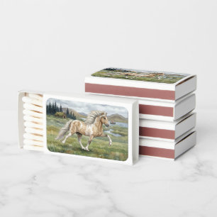 Charismatic Pinto Icelandic Mare watercolor Matchboxes