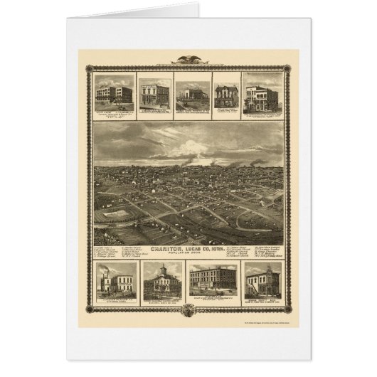 Chariton, IA Panoramic Map - 1875 Cards (Front)
