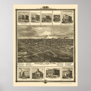 Chariton, IA Panoramic Map - 1875 Poster