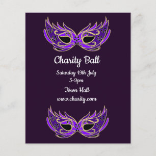 Charity ball masquerade mask party flyer