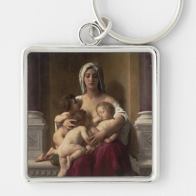 Charity by William Adolphe Bouguereau Keychain (Front)
