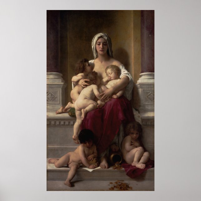 Charity by William Adolphe Bouguereau Poster (Front)