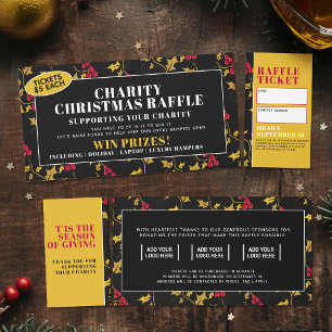 Charity Christmas fundraiser black sponsor prize Raffle Tickets
