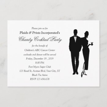 Charity Dinner Black Tie Event Invitation by thepapershoppe at Zazzle