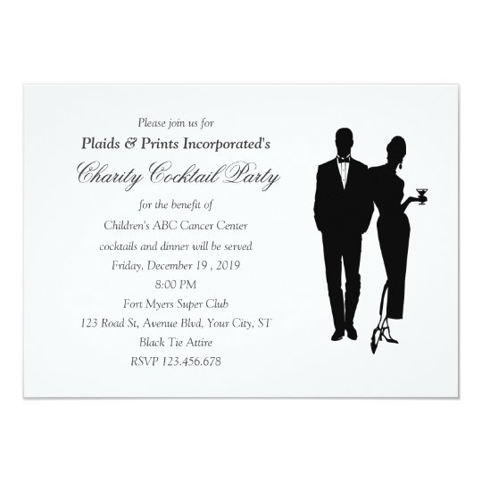 charity dinner black tie event invitation zazzle com