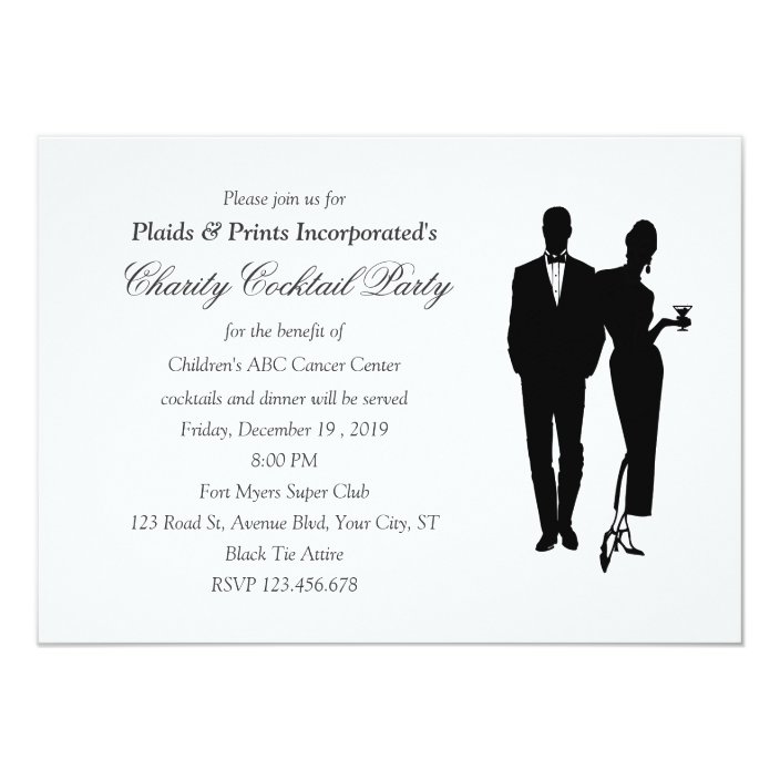 Charity Dinner Black Tie Event Invitation | Zazzle.com