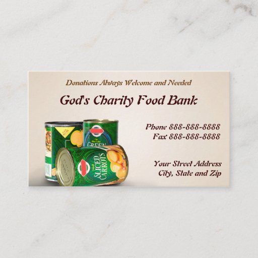 Customizable Charity Food Bank Non Profit Business Card