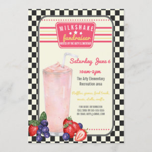 Charity fundraiser PTA PTO milkshake diner invite