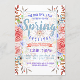 Charity fundraiser PTA PTO spring festival invite