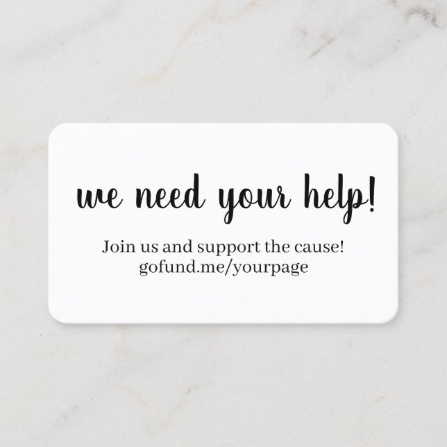 Charity Fundraising | Raise Money Donate Now Business Card (Front)