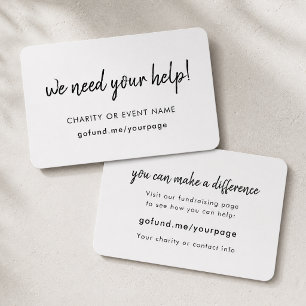 Charity Fundraising Raise Money Donate Now Card