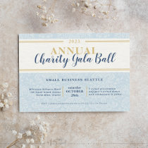 CHARITY GALA BALL elegant event navy blue gold Invitation