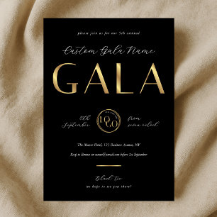 Charity Gala Black & Gold Logo Business Event Invitation